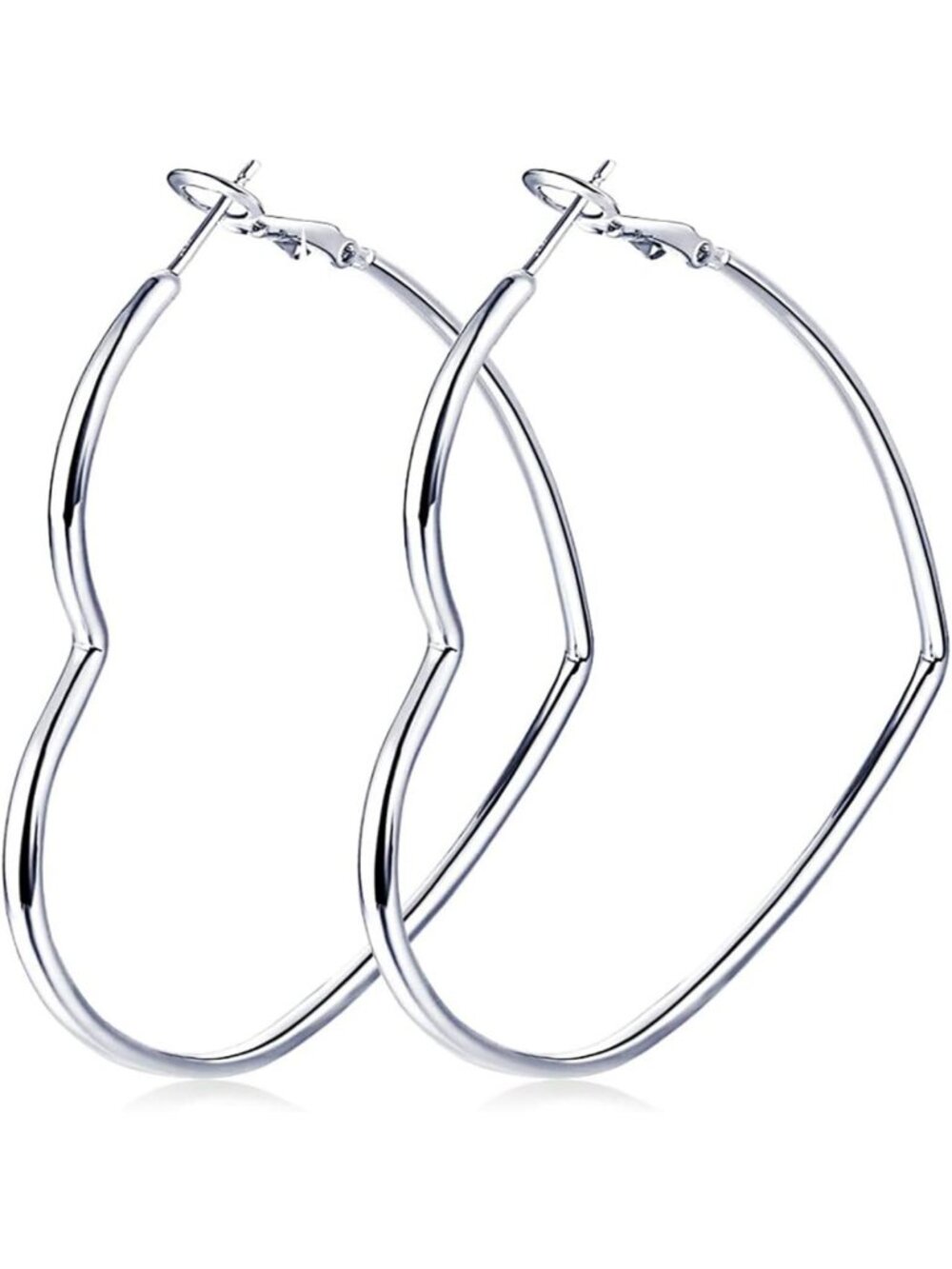 Large Geometric Heart Hoop Earrings - Fashion Jewelry Statement for Women